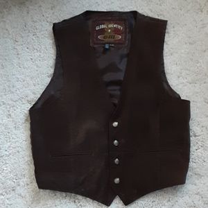 Dark  brown suede leather vest